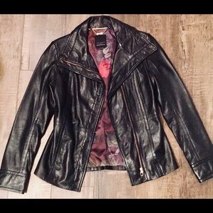 Ted Baker biker leather jacket size 0
